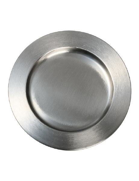 Kerzenteller Edelstahl Oval Silber (Matt) für Kerzen Ø bis 14 cm