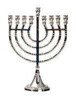 Chanukka 9armig vernickelt H 21,5 cm