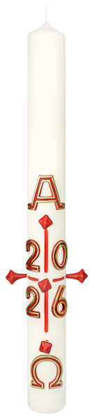 Traditionelle Osterkerze 600 x Ø 60 mm mit Jahreszahl