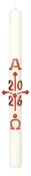 Traditionelle Osterkerze 800 x Ø 80 mm mit Jahreszahl