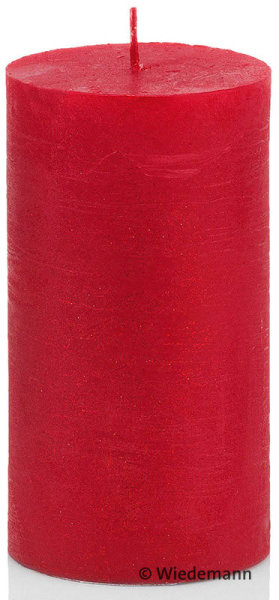 Rustik Marble Stumpenkerzen Rubin Rot Metallik 120 x Ø 58 mm, 1 Stück