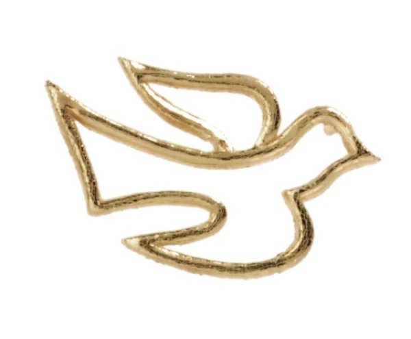 Verzierornament "Taube" Gold 25 x Ø 40 mm, 1 Stück