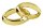 Wachsornament Eheringe mit Stein in hochglanz Gold