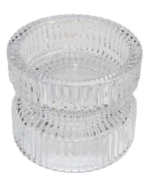 Glas Kerzenleuchter zum Wenden für Maxiteelichter + Stumpenkerzen