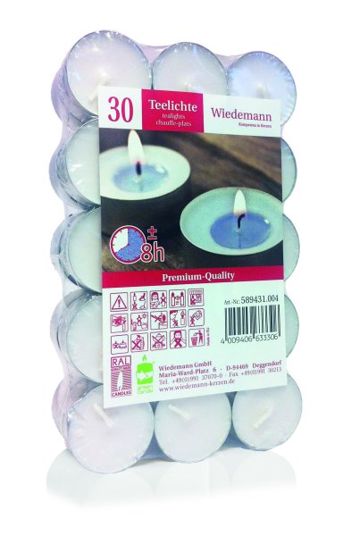 Teelichter Weiß in Premium Qualität, 8 Stunden günstig im Kerzen Onli