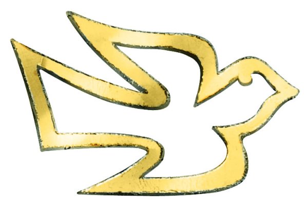 Verzierornament "Taube" Gold 20 x Ø 30 mm, 1 Stück