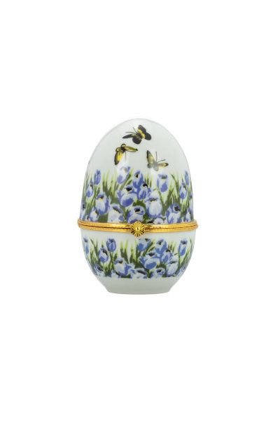 Nostalgie Porzellan-Ei-Dose "Tulpen", H 8 cm