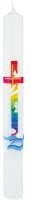 Taufkerze "buntes Kreuz" 400 x Ø 40 mm