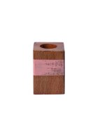 Kerzenleuchter Holz mit Pinselstrich in Lachs für...