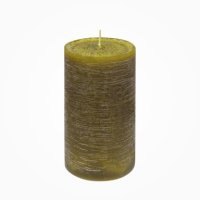 Premium Rustik durchgefärbte Stumpenkerze Olive 150...