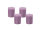 4er Set Durchgefärbte Stumpenkerzen Mauve Lila