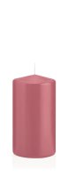 Stumpenkerzen mit Banderole Erdbeerrosa 100 x Ø 58...