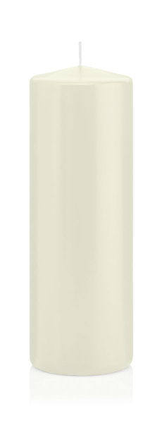 Stumpenkerzen mit Banderole Elfenbein 200 x Ø 68 mm, 12 Stück