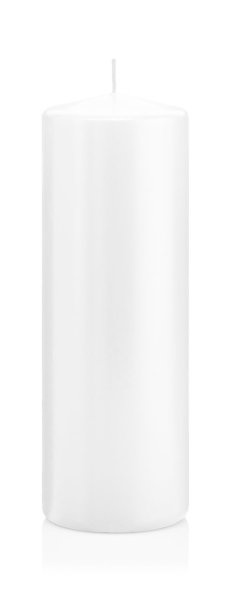 Stumpenkerzen mit Banderole Weiß 200 x Ø 68 mm, 12 Stück