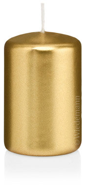 Stumpenkerzen Gold 80 x Ø 58 mm, 4 Stück
