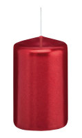 Stumpenkerzen Metallic Rubin Rot