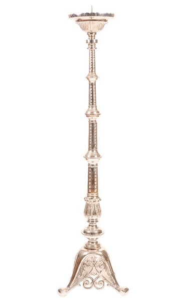 Altarleuchter vernickelt H 110 cm