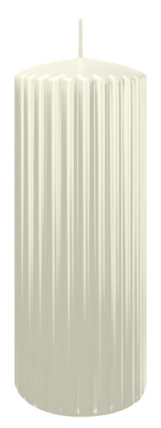 Rillen Kerzen Elfenbein 200 x Ø 80 mm, 4 Stück