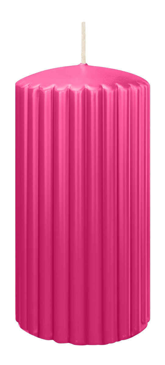 Rillen Kerzen Pink 150 x Ø 80 mm, 4 Stück günstig im KerzenEshop Onli