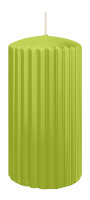 Rillen Kerzen Apfelgrün 150 x Ø 80 mm, 4...