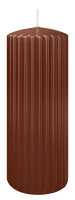 Rillen Kerzen Kastanie 200 x Ø 80 mm, 4 Stück