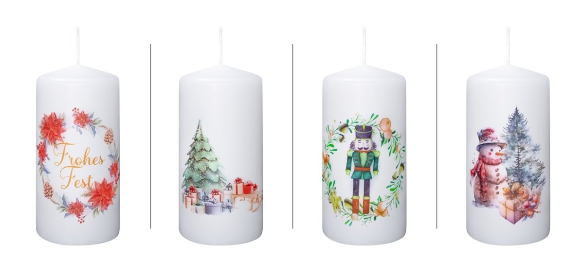 Weihnachtskerzen Christmas 120 x Ø 58 mm, 4er Set im KerzenEshop güns
