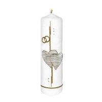 Hochzeitskerze "Doppelherz" 220 x Ø 60 mm