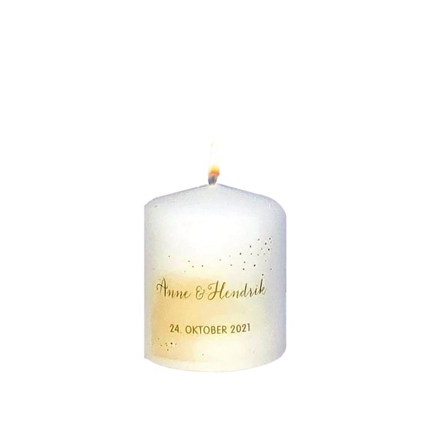 Gastgeschenk zur Hochzeit "zartes Design mit Tupfen" personalisiert 60 x Ø 50 mm, 12 Stück
