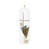 Goldhochzeitskerze "Modernes Design mit Zahl...