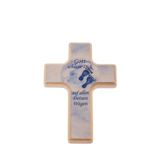 Holzkreuz für Jungen, kleine Füße