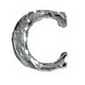 Wachsbuchstabe CLASSIC "C" 8mm, Silber, 1...